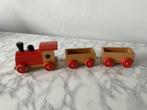 Houten Trein - Locomotief + 2 Wagons, Ophalen, Gebruikt, Duw- of Trekspeelgoed