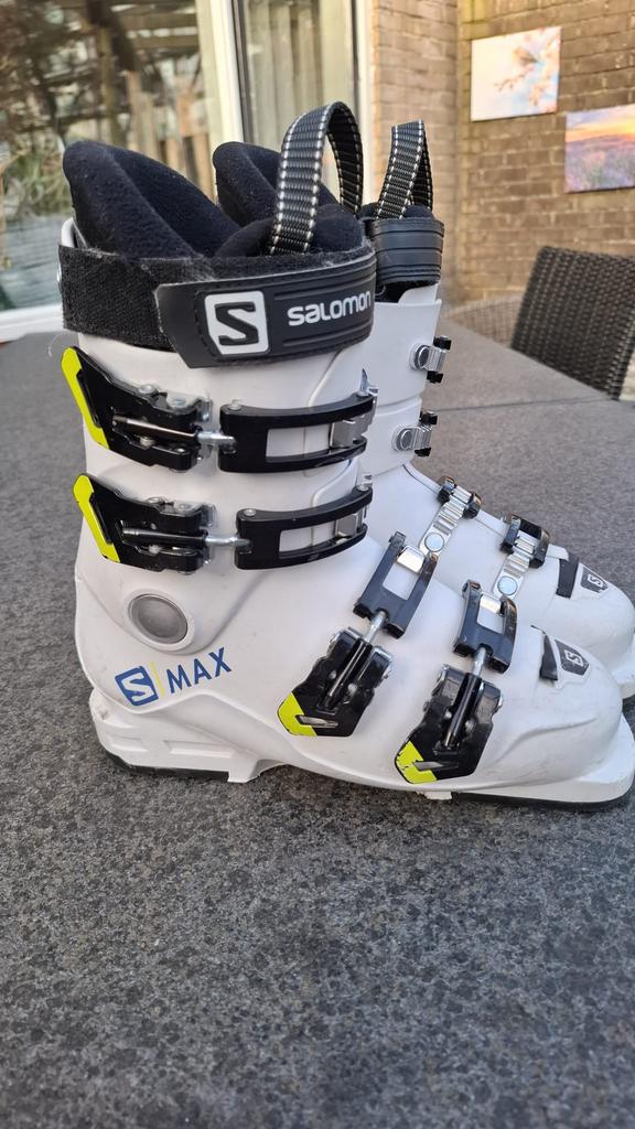 Salomon skischoenen S MAX 60 T wit, maat 23 / 36,5, Sport en Fitness, Skiën en Langlaufen, Gebruikt, Schoenen, Salomon, Minder dan 100 cm