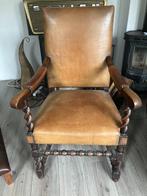 Antieke klassieke troonstoel fauteuil met schaapsleder, Ophalen