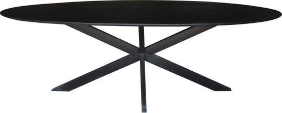 Livingfurn Oslo Eettafel Ovaal Zwart 240cm, Huis en Inrichting, Tafels | Eettafels, Zo goed als nieuw, 100 tot 150 cm, 200 cm of meer