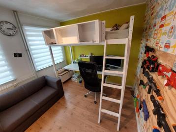Hoogslaper Wit + Bureau + Matras 