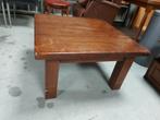 Donker Eiken massieve Salontafel Vierkant - 81x81cm, Gebruikt, 50 tot 100 cm, Minder dan 50 cm, Retro