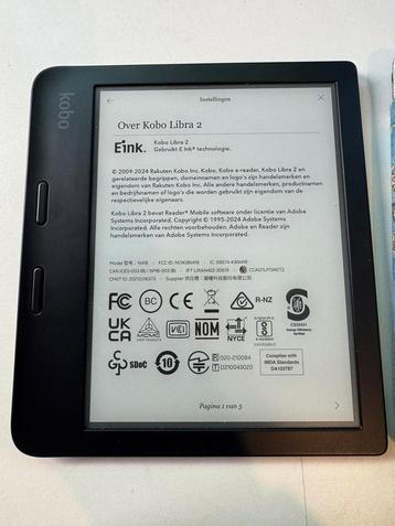 Rakuten Kobo Libra 2 in topstaat met hoesje en oplader beschikbaar voor biedingen