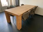 Massief Eiken Tafel - 220x100cm - Onbehandeld, Ophalen, Eikenhout, 50 tot 100 cm, Vijf personen of meer