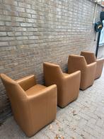 4x Cup Model Eetkamerstoelen op Wieltjes, Huis en Inrichting, Fauteuils, Gebruikt, Minder dan 75 cm, Leer, Ophalen of Verzenden