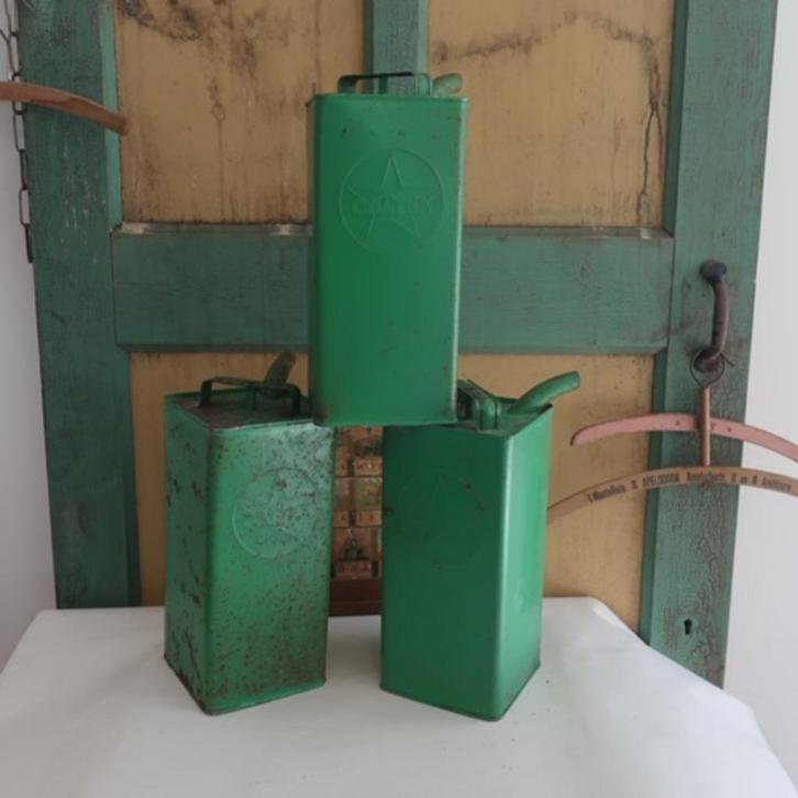 Olie petroleum kan Caltex groen metaal barnfound NOG 1, Antiek en Kunst, Curiosa en Brocante, Ophalen of Verzenden