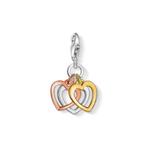 NIEUW: Thomas Sabo bedel / hanger met 3 harten - tri-color, Verzenden, Zilver, Hanger, Verguld
