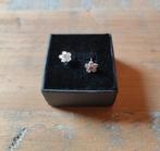 Roze Bloesem Oorbellen Paarse Steen S925, Sieraden, Tassen en Uiterlijk, Oorbellen, Verzenden, Paars, Nieuw, Met edelsteen