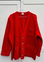 Vintage vest, maat 52 - oversized - rood - 50% wol - 90's, ., Maat 46/48 (XL) of groter, Ophalen of Verzenden, Vintage