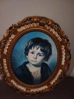 Schilderij huilend jongetje in mooie lijst, Antiek en Kunst, Ophalen