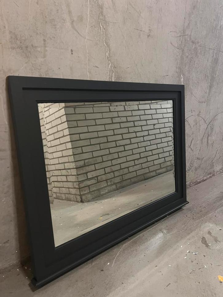 Prachtige Grote Antieke Commode Spiegel Facet Geslepen, Antiek en Kunst, Antiek | Spiegels, Rechthoekig, Ophalen