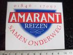 sticker amarant reizen logo samen onderweg, Verzenden, Zo goed als nieuw, Bedrijf of Vereniging