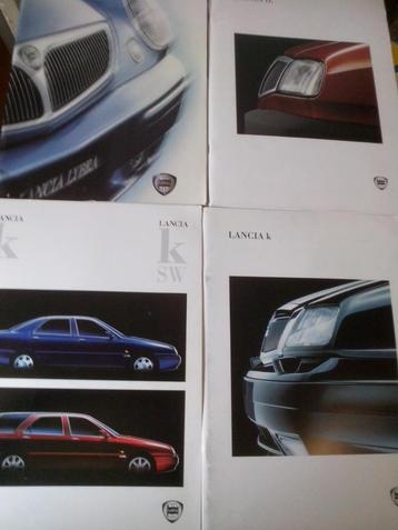 4x Lancia brochures/folders: Lybra + Delta 1993 + k + k SW beschikbaar voor biedingen