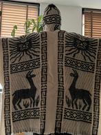 Unieke Alpaca Poncho wit-zwart, Ophalen of Verzenden, Zo goed als nieuw