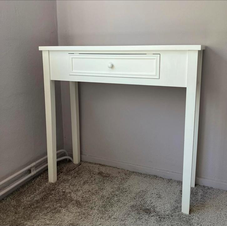 Witte Sidetable kaptafel met Lade in nette staat, Huis en Inrichting, Tafels | Sidetables, Zo goed als nieuw, 25 tot 50 cm, 50 tot 100 cm