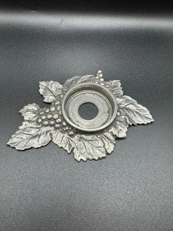Vintage Tinnen Kandelaar - Lia Verschuren, Huis en Inrichting, Woonaccessoires | Kandelaars en Kaarsen, Gebruikt, Kandelaar, Minder dan 25 cm