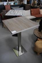 Vierkante statafel bartafel metaal rvs melamine 70x70 cm., 1 kruk, Ophalen, Zo goed als nieuw