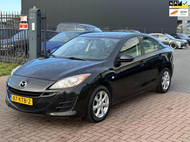 Mazda 3 1.6 Business 2010 NAP 105PK Zwart Navi Lm, Auto's, Mazda, Bedrijf, Te koop, ABS, Airbags, Airconditioning, Bluetooth, Boordcomputer