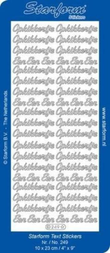 Starform 249 zilver 24 x Een 30 x Opkikkertje stickervel beschikbaar voor biedingen