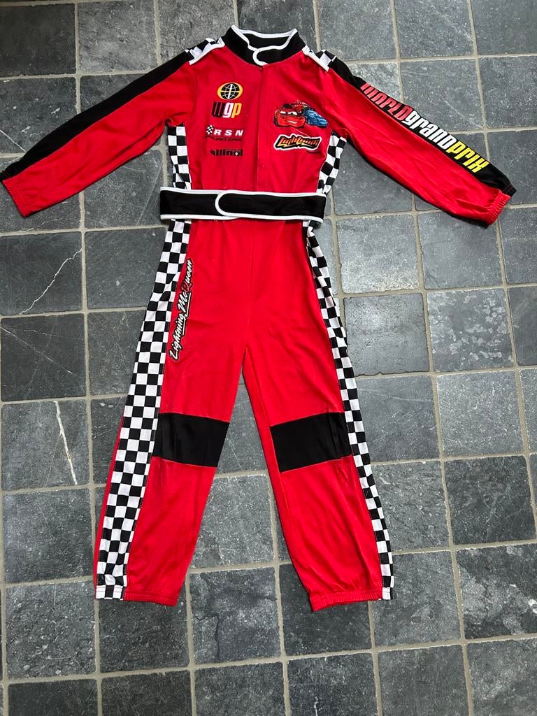 Mooi carnavals pak race maat 122/128, Kinderen en Baby's, Carnavalskleding en Verkleedspullen, Ophalen of Verzenden, Zo goed als nieuw