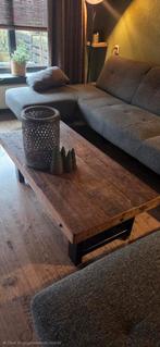 Salontafel van driftwood hout en een metalen onderstel, Ophalen, 100 tot 150 cm, 50 tot 100 cm, Minder dan 50 cm