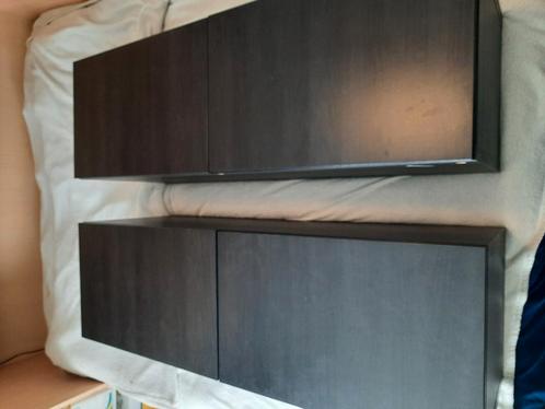 2x Besta wandkasten 120x42x38 +deuren+ophangsysteem, Huis en Inrichting, Kasten | Wandmeubels, Zo goed als nieuw, Minder dan 100 cm