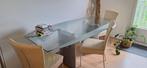 Eetkamertafel plus 3 stoelen. GRATIS, Huis en Inrichting, Complete eetkamers, Ophalen, Gebruikt, Ijzer en glas, Minder dan 4 stoelen