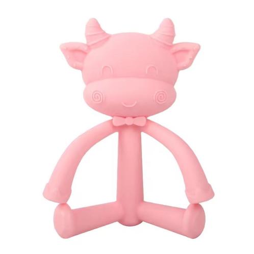 Siliconen bijtspeeltje koe - Roze - Il Bambini, Kinderen en Baby's, Speelgoed | Babyspeelgoed, Nieuw, Overige typen, Ophalen of Verzenden