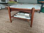 Vintage teak salontafel met omkeerbaar blad, Ophalen, Gebruikt, 50 tot 100 cm, 50 tot 100 cm