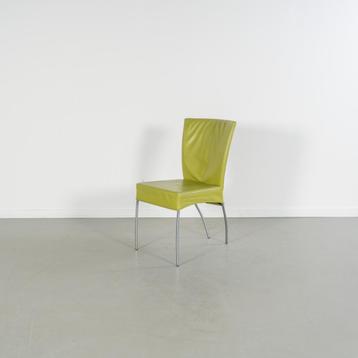 4x Montis Spica Stoel Lime Groen Leder - RVS Frame beschikbaar voor biedingen