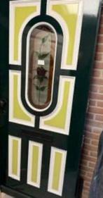 Houten deur met glas in lood., Ophalen, Gebruikt, 80 tot 100 cm, Binnendeur