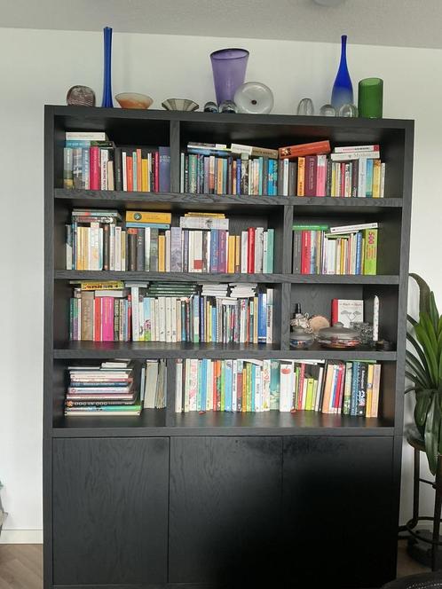 Zwart gelakt eiken Buffet / Boekenkast, Huis en Inrichting, Kasten | Buffetkasten, Zo goed als nieuw, 200 cm of meer, 150 tot 200 cm