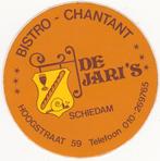 Sticker horeca bistro de Jari's Schiedam Hoogstraat, Verzenden, Zo goed als nieuw, Overige typen