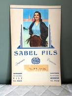 MOOIE OUDE RECLAME OP KARTON savel fils SAFIMI, Verzamelen, Ophalen of Verzenden, Gebruikt, Reclamebord
