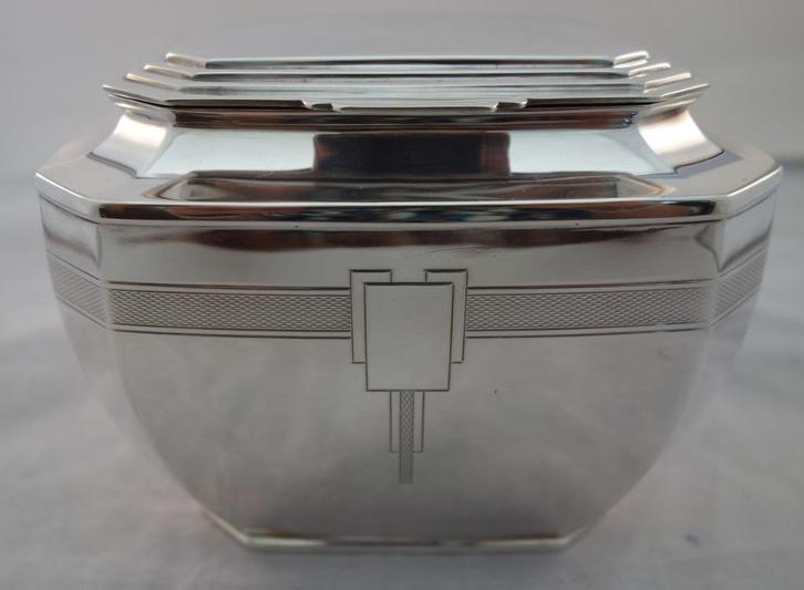Art Deco Zilveren Theebus, Antiek en Kunst, Antiek | Goud en Zilver, Ophalen of Verzenden