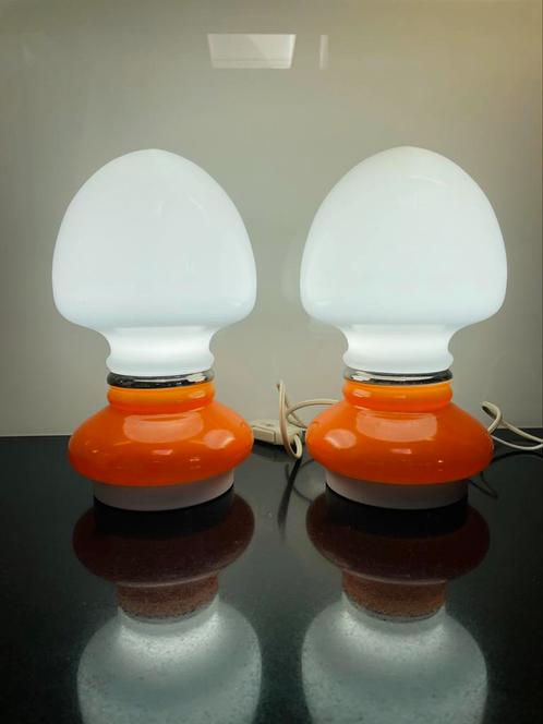 CARLO NASON Mid Century SPACE AGE Lampen, Huis en Inrichting, Lampen | Tafellampen, Zo goed als nieuw, Minder dan 50 cm, Glas