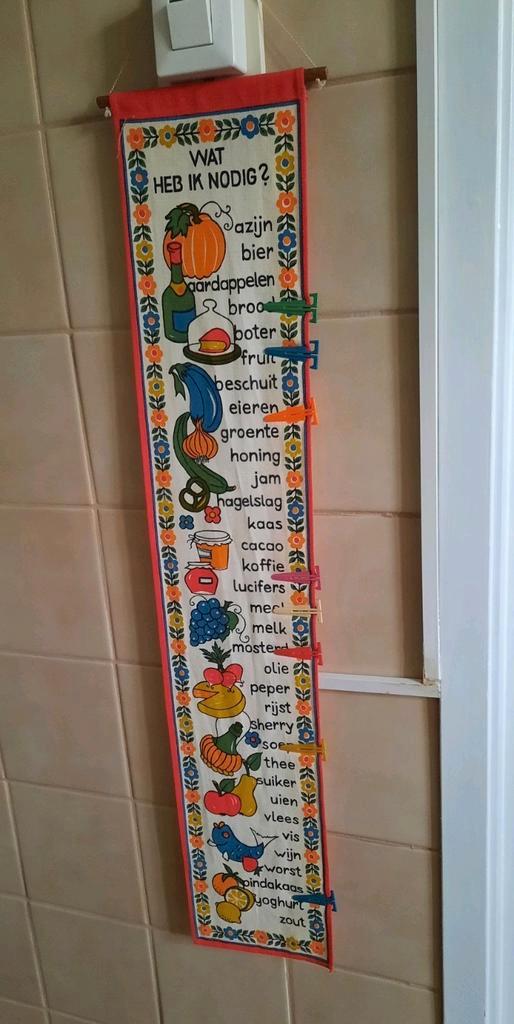 Vintage booschappenlijst, Huis en Inrichting, Keuken | Textiel, Ophalen of Verzenden