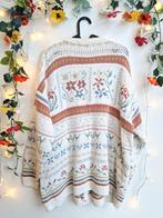 Prachtig uniek vintage vest van katoen met bloemen, Ophalen of Verzenden, Zo goed als nieuw, Maat 46/48 (XL) of groter