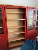 Ikea Hemnes rood 2x vitrinekast en 1x boekenkast, Ophalen, Zo goed als nieuw, 25 tot 50 cm