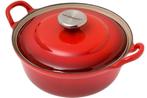 Le creuset faitout braadpan kersenrood 20 cm, Huis en Inrichting, Keuken | Potten en Pannen, Gietijzer, Nieuw, Ophalen of Verzenden