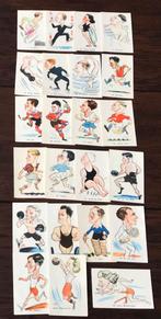 Oude Sport Plaatjes in Caricatuur uit 1950 Rode Kruis, Ophalen of Verzenden, Zo goed als nieuw, Overige binnenlandse clubs, Poster, Plaatje of Sticker