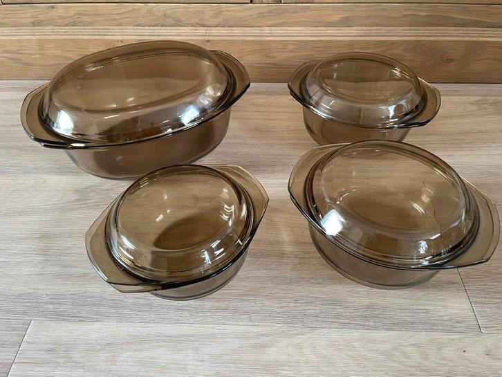 Arcopal France Glazen Overschalen Set, Huis en Inrichting, Keuken | Potten en Pannen, Gebruikt, Pot, Bus of Blik, Glas, Ophalen