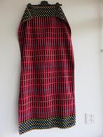 Vintage retro rood zwart geblokt kinderstrandlaken handdoek, Huis en Inrichting, Ophalen of Verzenden, Gebruikt, Rood, Handdoek