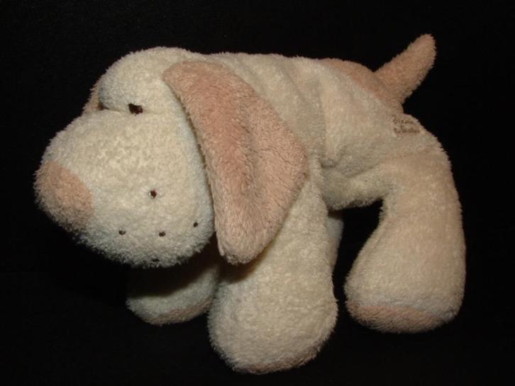 TIAMO HOND SPIKKEL MIDDENMAAT ZACHTE BADSTOF ROOMWIT, Kinderen en Baby's, Speelgoed | Knuffels en Pluche, Nieuw, Hond, Verzenden