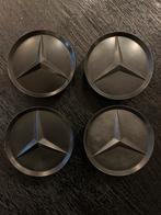 Set 4x Mercedes Naafdoppen 75mm mat zwart 19 inch AMG Velgen, Auto diversen, Wieldoppen, Ophalen of Verzenden, Gebruikt