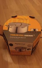 MasterChef roestvrijstalen braadpan met glazen deksel 24 cm, Ophalen of Verzenden, Nieuw, Rvs, Kookpan of Snelkookpan