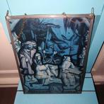 Oud glas in lood raampje Criston Eroshouwer, Ophalen, Gebruikt