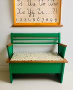 Lief vintage houten klepbankje voor kinderen, Ophalen, Gebruikt, Tafel(s) en Stoel(en)