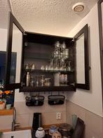 IKEA Bovenkast met Glazen Plankjes, Huis en Inrichting, Ophalen, Zwart, 50 tot 100 cm, Zo goed als nieuw