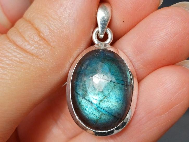 Vanoli 925 zilveren kettinghanger met labradoriet, Sieraden, Tassen en Uiterlijk, Kettinghangers, Nieuw, Zilver, Overige kleuren